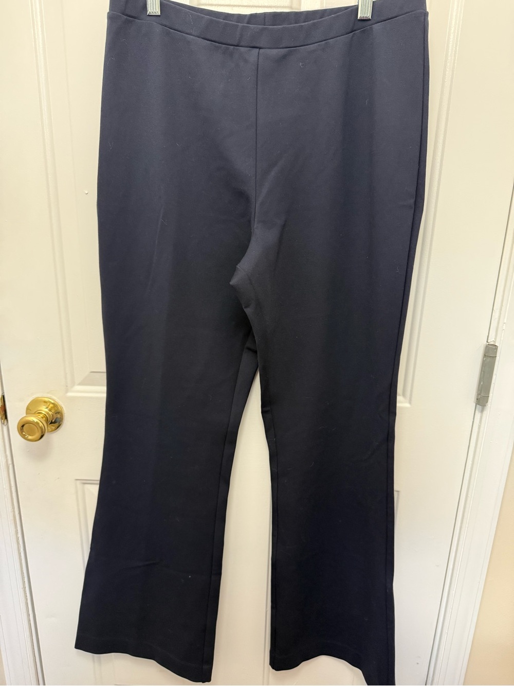 Diane von Furstenberg Navy Blue Ponte Flare Pants Sz 14 Office Business Career